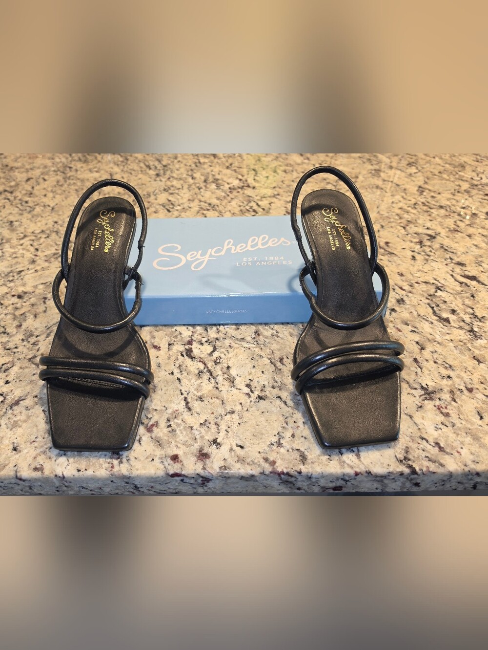 NIB-Seychelles "Banks" Black Square Toe Slingback 2in Heels